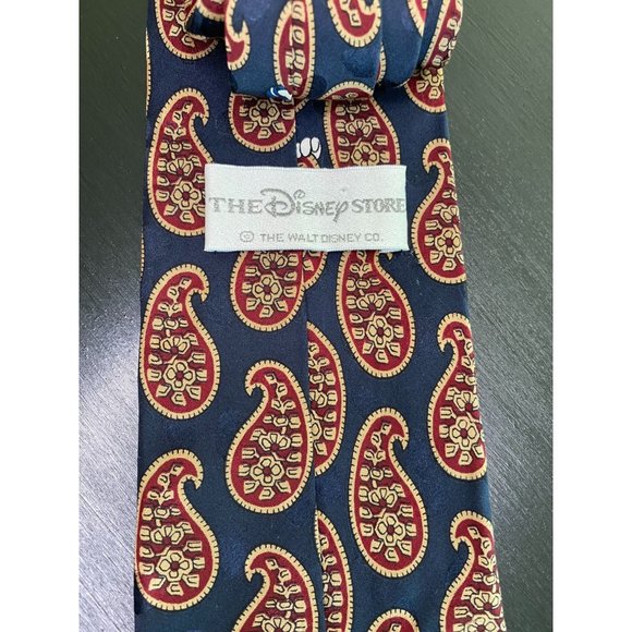 MICKEY MOUSE TIE - Donald Duck - Goofy - Pluto - Paisley - Vintage 59" x 3 1/2" - Picture 4 of 6